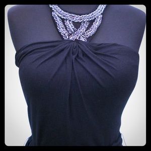 High low black and silver dress